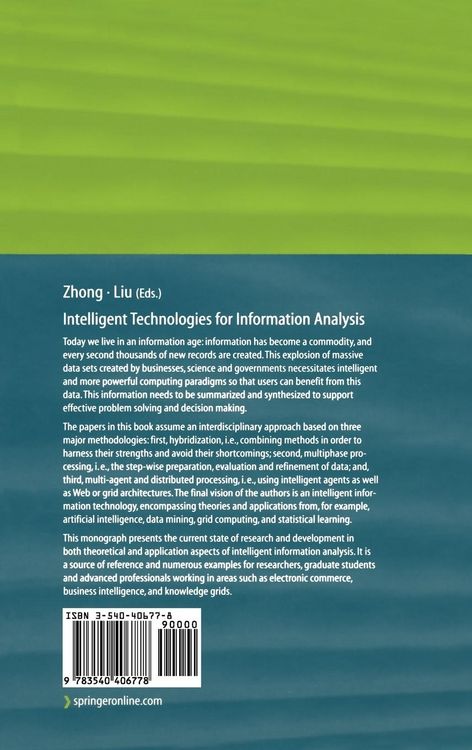 Produktbild: Intelligent Technologies for Information Analysis