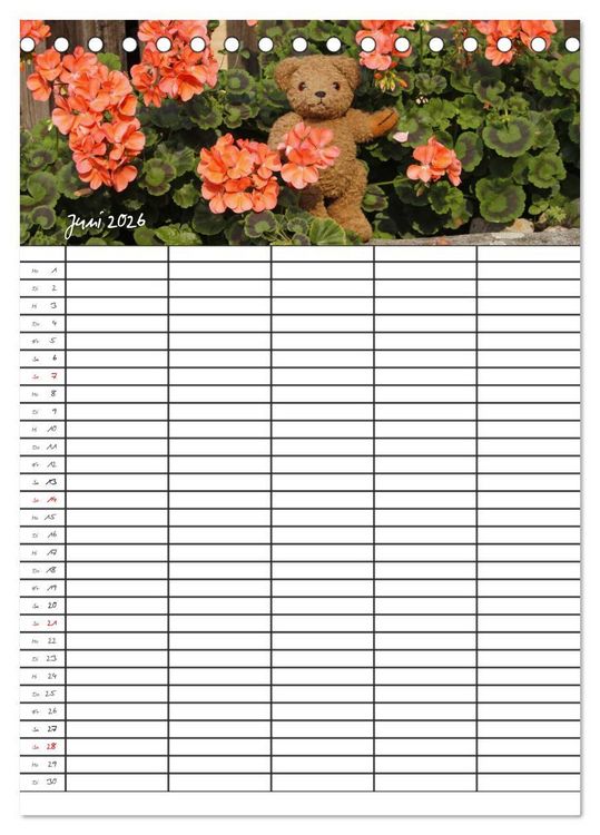 Produktbild: Der Teddyb&auml;ren-Familienplaner (Tischkalender 2026 DIN A5 hoch), CALVENDO Monatskalender