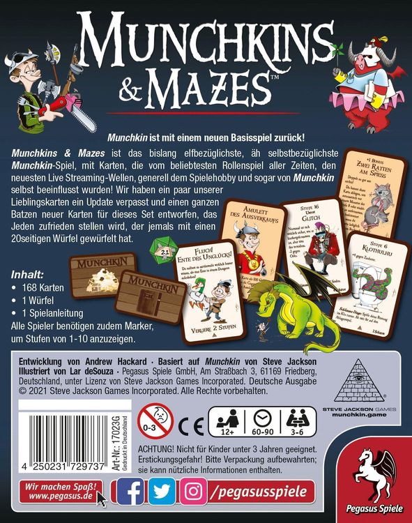 Produktbild: Munchkin & Mazes (Spiel)