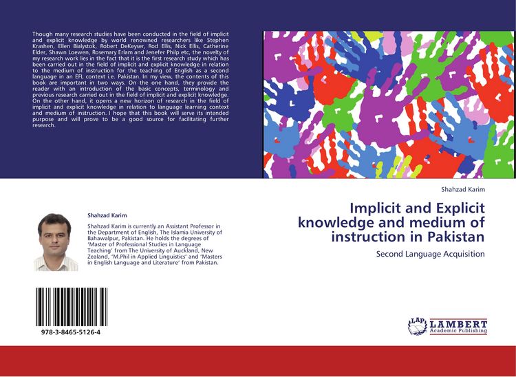 Produktbild: Implicit and Explicit knowledge and medium of instruction in Pakistan