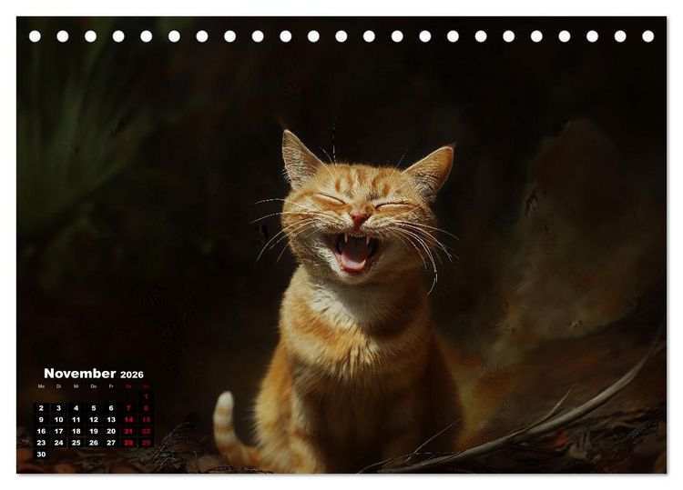Produktbild: Auch Katzen lachen gern (Tischkalender 2026 DIN A5 quer), CALVENDO Monatskalender