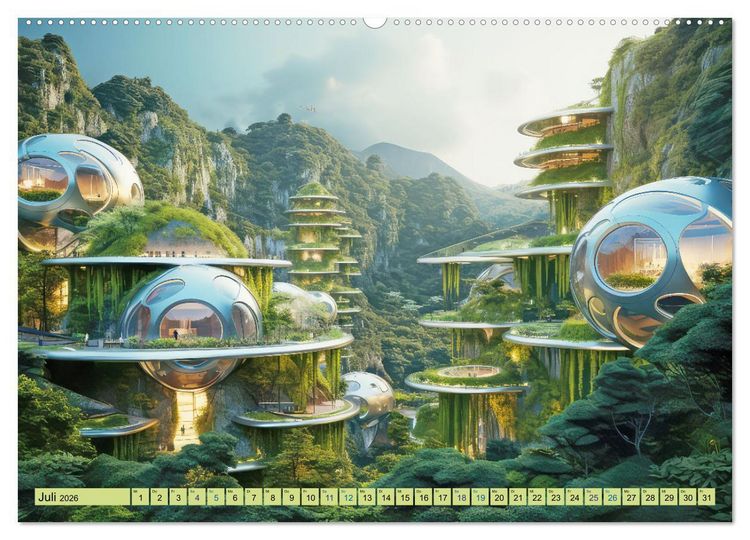Produktbild: Futuristische moderne Behausungen (Wandkalender 2026 DIN A2 quer), CALVENDO Monatskalender