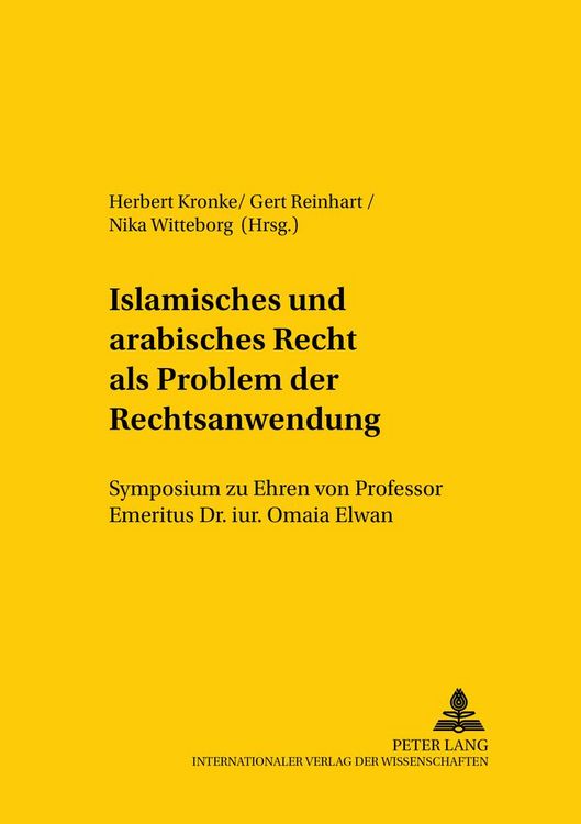 Produktbild: Islamisches und arabisches Recht als Problem der Rechtsanwendung