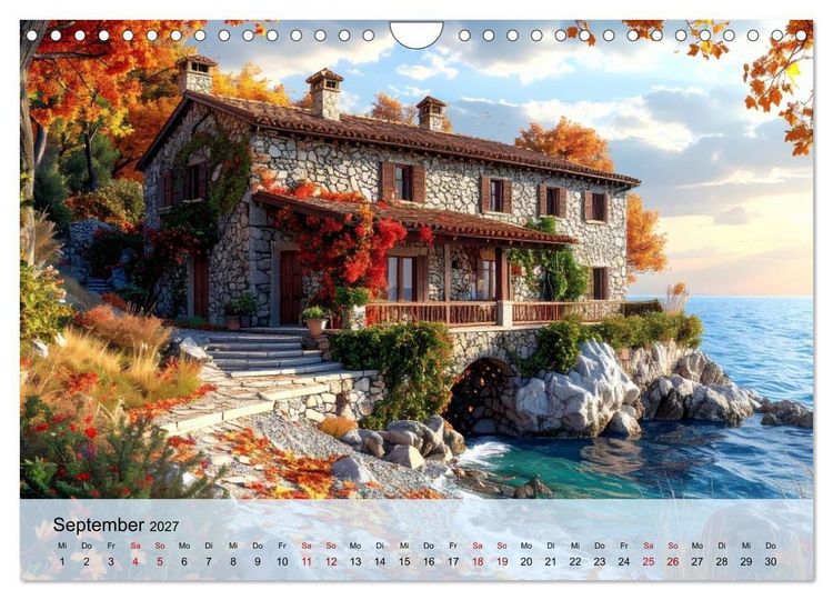 Produktbild: Romantische italienische H&auml;user am Meer (Wandkalender 2027 DIN A4 quer), CALVENDO Monatskalender