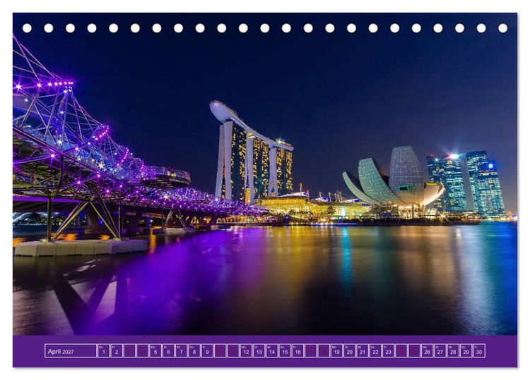 Produktbild: Metropolen - Asiens sch&ouml;nste St&auml;dte bei Nacht (Tischkalender 2027 DIN A5 quer), CALVENDO Monatskalender