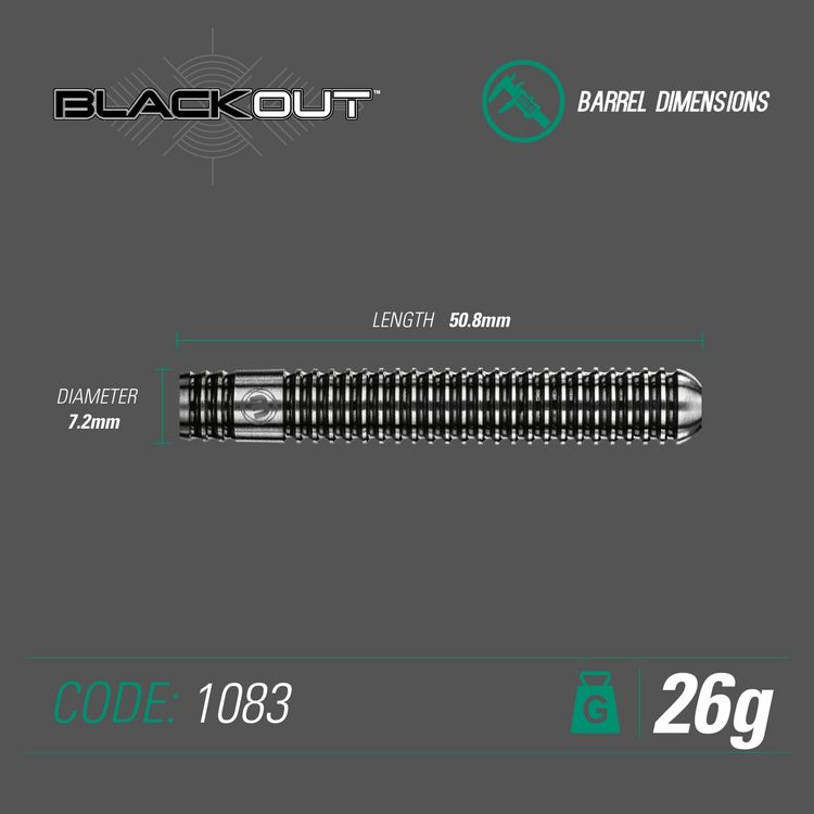 Produktbild: Winmau 7095.03 - Steeldart Winmau Blackout 1083-26g