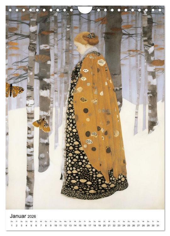 Produktbild: K&uuml;nstliche Impressionen. Ein Jahr in Klimts Natur. (Wandkalender 2026 DIN A4 hoch), CALVENDO Monatskalender
