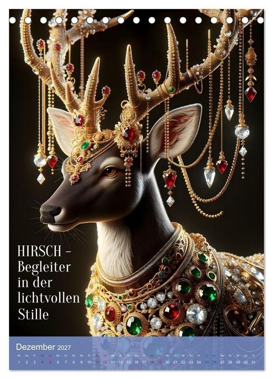 Produktbild: Krafttiere und Kristalle (Tischkalender 2027 DIN A5 hoch), CALVENDO Monatskalender