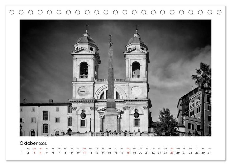 Produktbild: ROM Monochrom (Tischkalender 2026 DIN A5 quer), CALVENDO Monatskalender