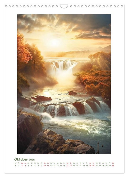 Produktbild: Malerische Wasserf&auml;lle (Wandkalender 2026 DIN A3 hoch), CALVENDO Monatskalender