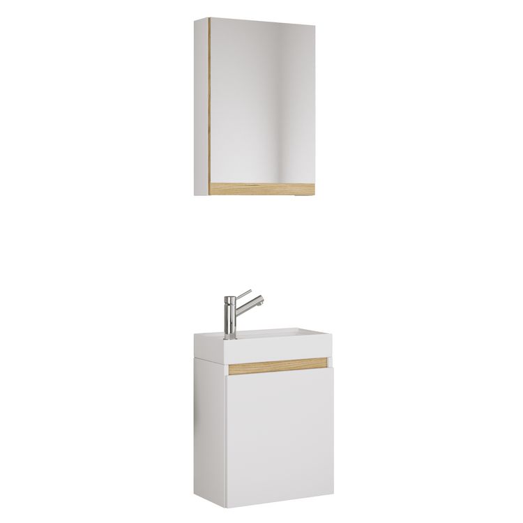 Produktbild: 3 tlg. H&auml;ngeschrank G&auml;ste-WC Waschbecken Softclose Cosila