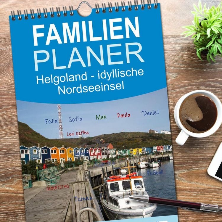 Produktbild: Familienplaner 2026 - Helgoland - idyllische Nordseeinsel mit 5 Spalten (Wandkalender, 21 x 45 cm) CALVENDO