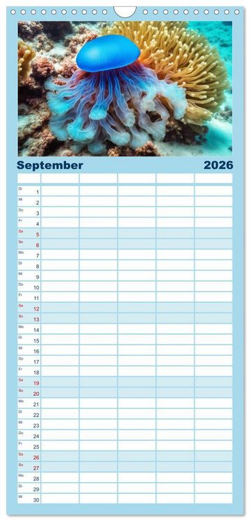 Produktbild: Familienplaner 2026 - Tief unten im Meer Unterwasser Fantasy mit 5 Spalten (Wandkalender, 21 x 45 cm) CALVENDO