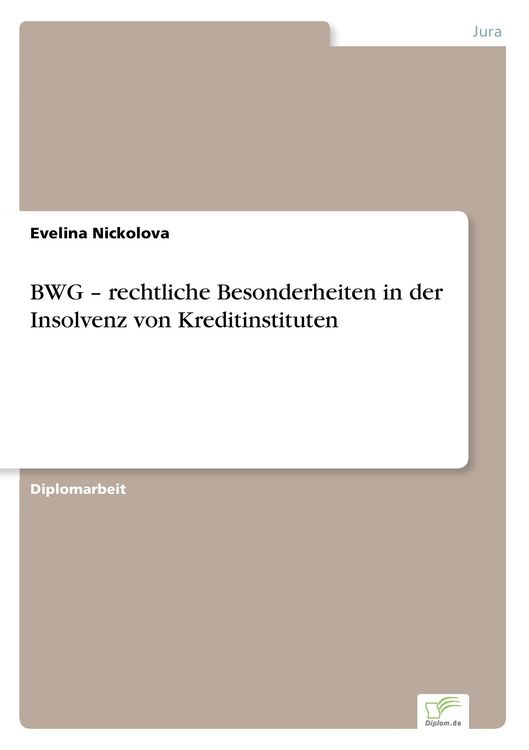Produktbild: BWG - rechtliche Besonderheiten in der Insolvenz von Kreditinstituten