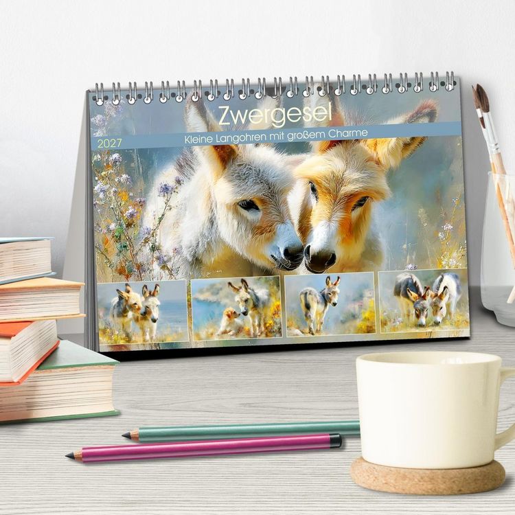 Produktbild: Zwergesel. Kleine Langohren mit gro&szlig;em Charme (Tischkalender 2027 DIN A5 quer), CALVENDO Monatskalender