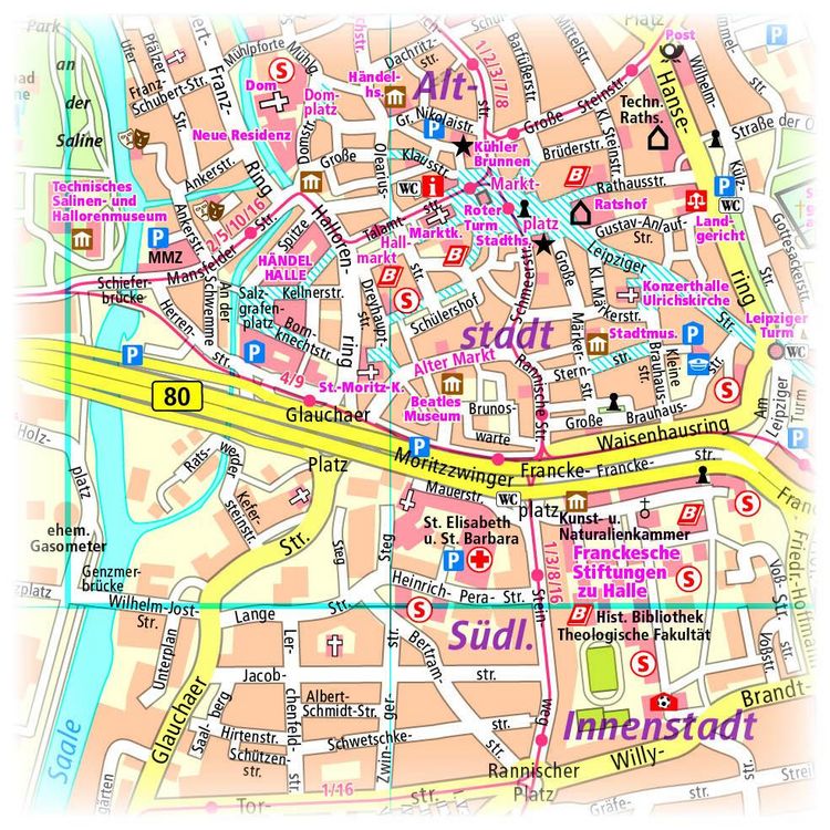 Produktbild: Publicpress Stadtplan Halle (Saale) 1:14.000