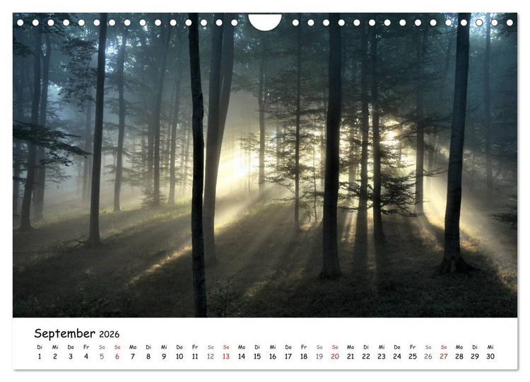 Produktbild: Morgendliche Stimmungen in Nordhessen (Wandkalender 2026 DIN A4 quer), CALVENDO Monatskalender