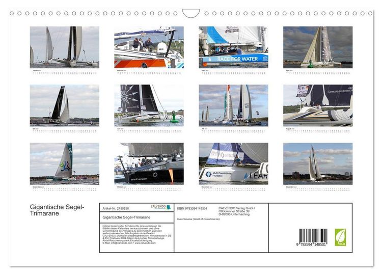 Produktbild: Gigantische Segel-Trimarane (Wandkalender 2027 DIN A3 quer), CALVENDO Monatskalender