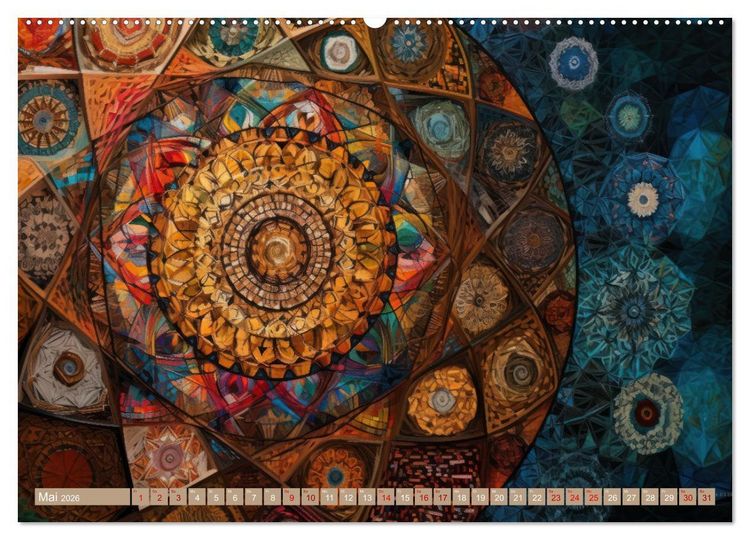 Produktbild: Geometrische Kaleidoskope (hochwertiger Premium Wandkalender 2026 DIN A2 quer), Kunstdruck in Hochglanz