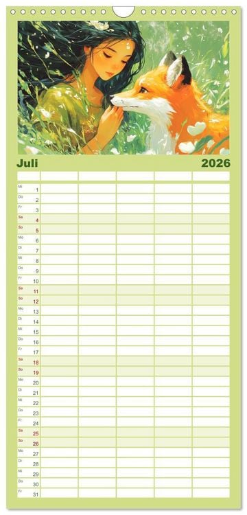 Produktbild: Familienplaner 2026 - Traumwelten. Mangas mit magischen Begegnungen mit 5 Spalten (Wandkalender, 21 x 45 cm) CALVENDO