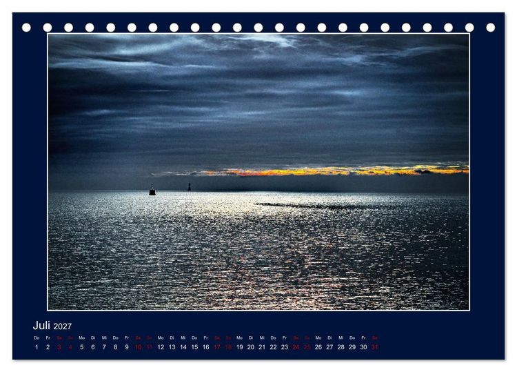 Produktbild: Wolken, Watt und Wellen. Fotografische Impressionen vom Jadebusen. (Tischkalender 2027 DIN A5 quer), CALVENDO Monatskalender