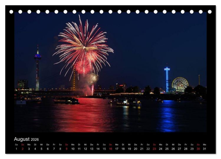 Produktbild: Feuerwerks - Impressionen (Tischkalender 2026 DIN A5 quer), CALVENDO Monatskalender