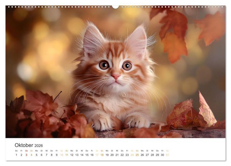 Produktbild: Zauberhafte Katzenbabys (Wandkalender 2026 DIN A2 quer), CALVENDO Monatskalender