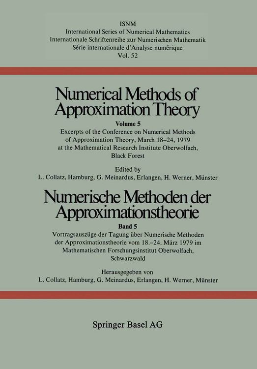 Produktbild: Numerische Methoden der Approximationstheorie / Numerical Methods of Approximation Theory