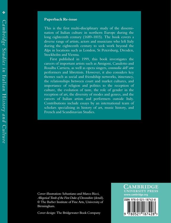 Produktbild: Italian Culture in Northern Europe in the Eighteenth Century