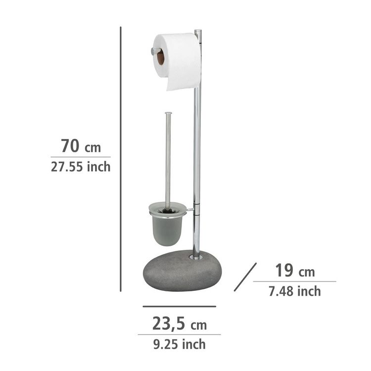 Produktbild: Stand WC-Garnitur Mod. Pebble Stone Grey, aus Polyresin