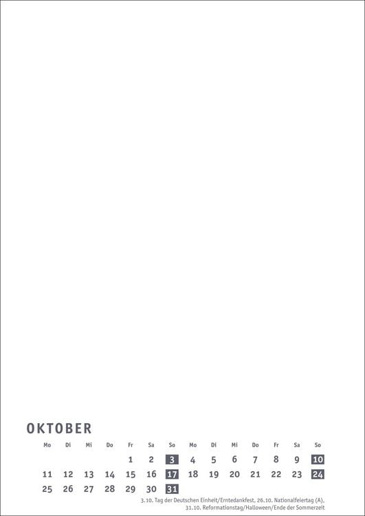 Produktbild: Premium-Bastelkalender wei&szlig; A4 2027