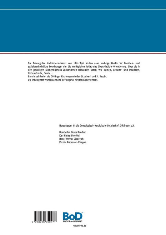 Produktbild: Trauregister aus den Kirchenb&uuml;chern S&uuml;dniedersachsens 1801 -1850
