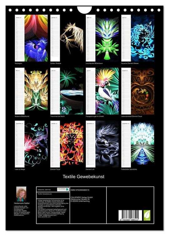 Produktbild: Textile Gewebekunst (Wandkalender 2027 DIN A4 hoch), CALVENDO Monatskalender