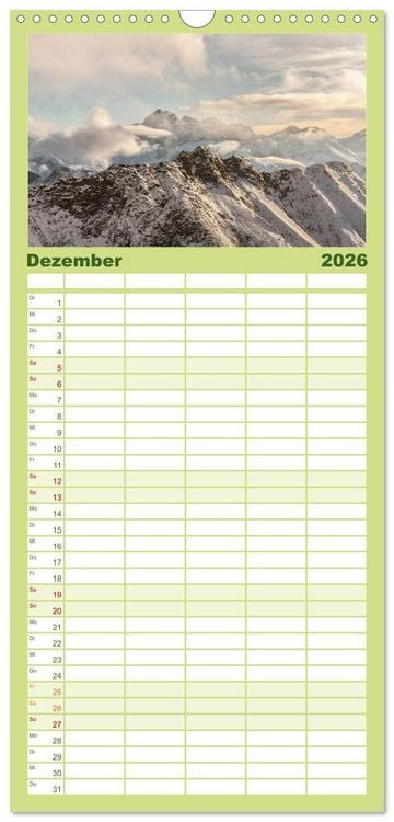 Produktbild: Familienplaner 2026 - Das Oberstdorfer Allg&auml;u mit 5 Spalten (Wandkalender, 21 x 45 cm) CALVENDO