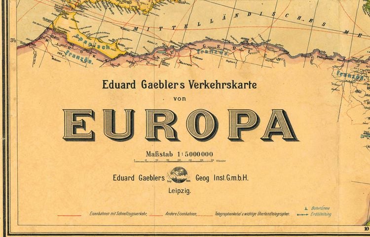 Produktbild: Historische Verkehrskarte von EUROPA 1942 [gerollt]