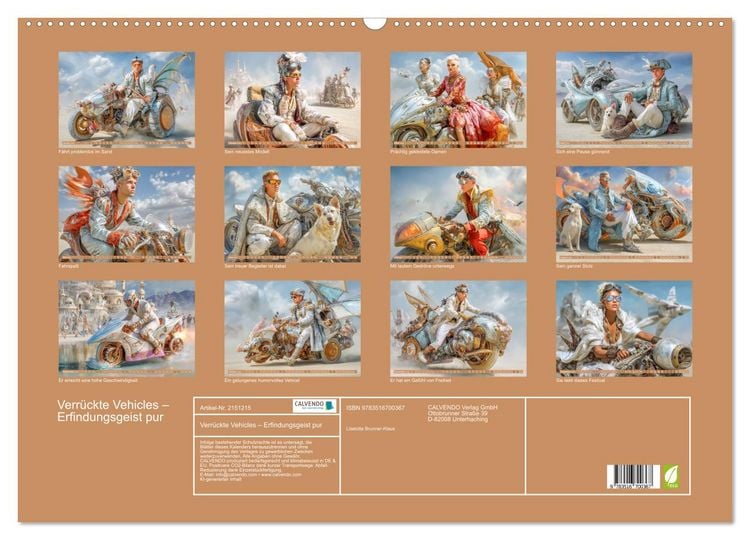 Produktbild: Verr&uuml;ckte Vehicles &ndash; Erfindungsgeist pur (Wandkalender 2026 DIN A2 quer), CALVENDO Monatskalender