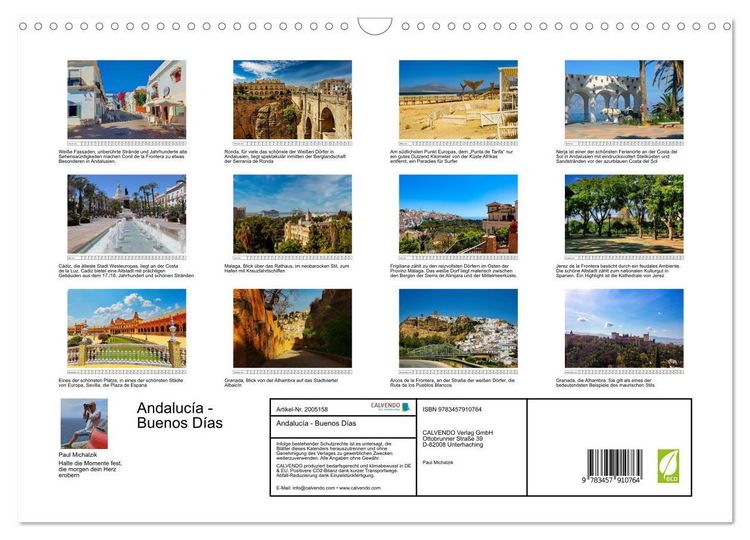 Produktbild: Andaluc&iacute;a - Buenos D&iacute;as (Wandkalender 2026 DIN A3 quer), CALVENDO Monatskalender
