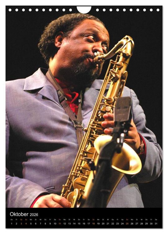 Produktbild: Jazz Saxophonisten 2026 (Wandkalender 2026 DIN A4 hoch), CALVENDO Monatskalender