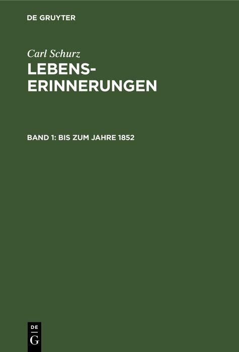 Produktbild: Bis zum Jahre 1852