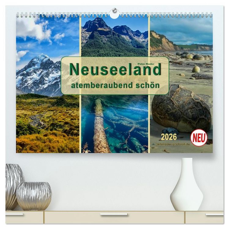 Produktbild: Neuseeland - atemberaubend sch&ouml;n (hochwertiger Premium Wandkalender 2026 DIN A2 quer), Kunstdruck in Hochglanz