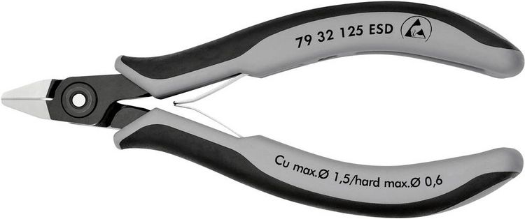 Produktbild: Knipex 79 32 125 ESD ESD Seitenschneider mit Facette 125mm