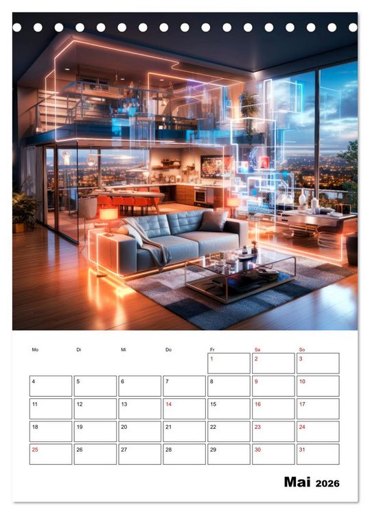 Produktbild: K&Uuml;NSTLICHE INTELLIGENZ Cooler Terminplaner (Tischkalender 2026 DIN A5 hoch), CALVENDO Monatskalender
