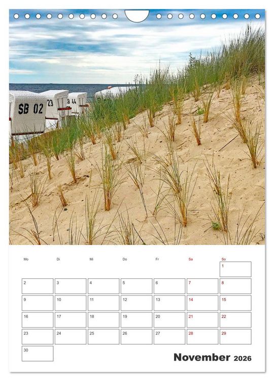 Produktbild: Usedom - Terminplaner (Wandkalender 2026 DIN A4 hoch), CALVENDO Monatskalender