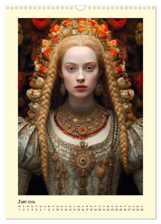 Produktbild: Mittelalter Portraits. Inspiriert vom K&ouml;nigshaus der Tudors (Wandkalender 2026 DIN A3 hoch), CALVENDO Monatskalender