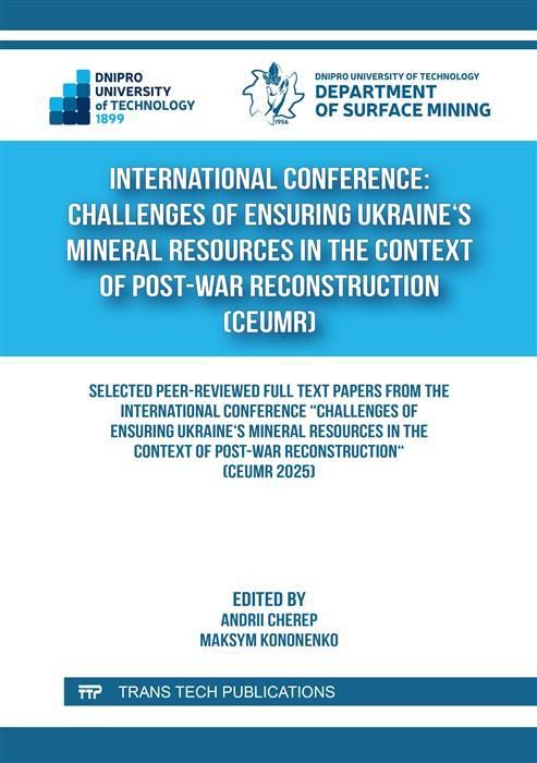 Produktbild: International Conference: Challenges of Ensuring Ukraine's Mineral Resources in the Context of Post-War Reconstruction (CEUMR)