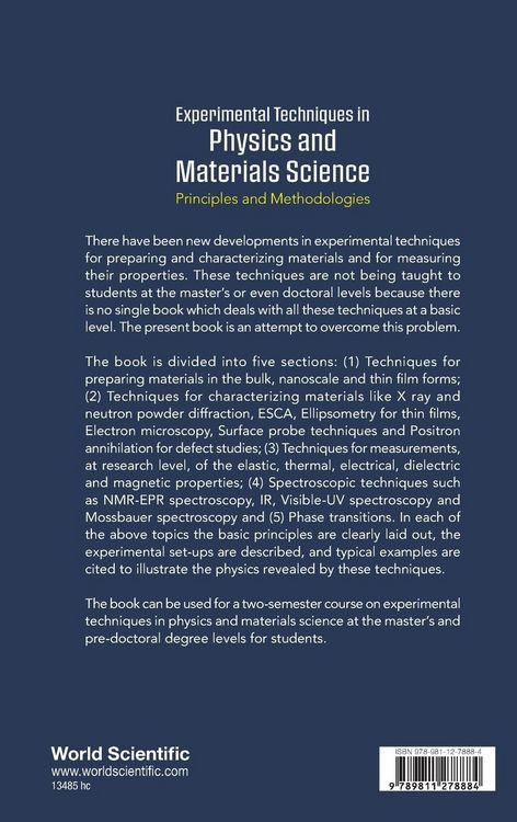 Produktbild: Experimental Techniques in Physics and Materials Science