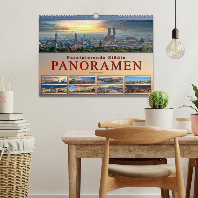 Produktbild: Faszinierende St&auml;dte, Panoramen (Wandkalender 2026 DIN A3 quer), CALVENDO Monatskalender