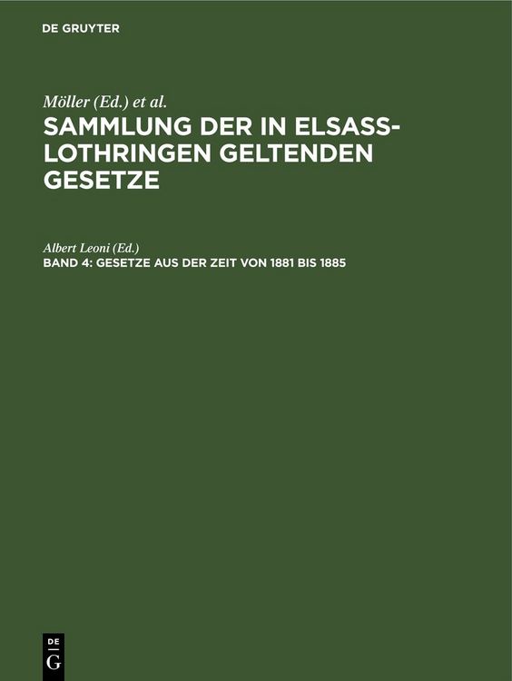 Produktbild: Gesetze aus der Zeit von 1881 bis 1885