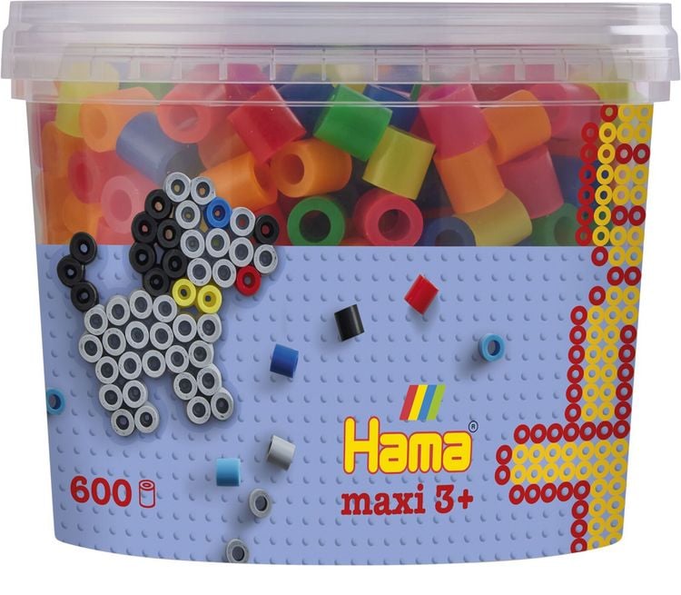 Produktbild: Hama 8572 - My first B&uuml;gelperlen Maxi 3+, Dose mit ca. 600 St&uuml;ck, Neon Mix