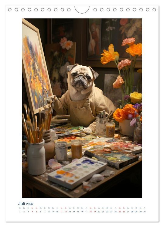 Produktbild: Der kleine Mops (Wandkalender 2026 DIN A4 hoch), CALVENDO Monatskalender